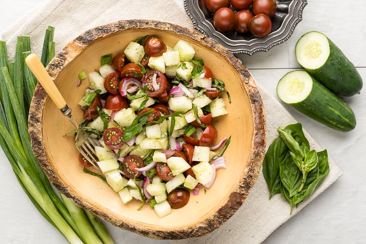Cucumber Salad Recipe with Tomato and Onion-7